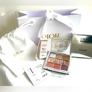 Dior bundle backstage Pigmented eyeshadows palette+drawstring pouch+ skin care